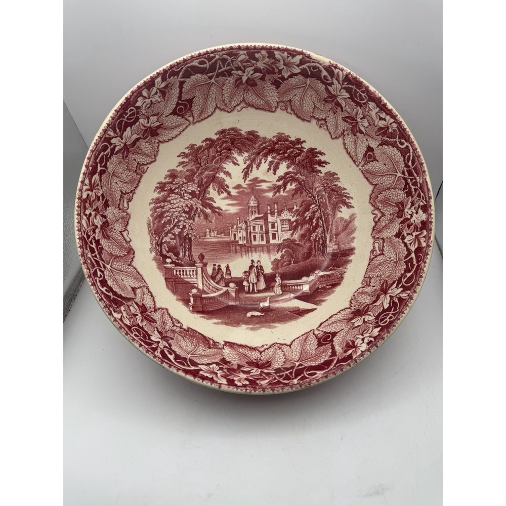 Mason's Vista Red Transferware Ironstone Large Serving Bowl England